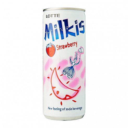Mansikanmakuinen juoma hiilihapotettu, ”Milkis” 250ml.