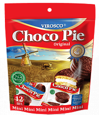 Keksi  Choco Pie Original VIROSCO mini 216g.