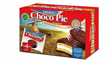Jääpeitteisiä keksejä  Choco Pie Original VIROSCO 112 g (4×28 g)